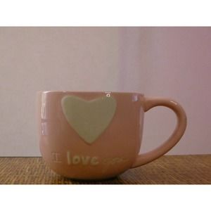 Oversize Pink Mug - I Love You with Heart - 3D-Sandra Magsamen Studio
